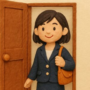 オナクラで体験入店するまでの流れを表現したイメージ 女性が受付を済ませて入店しているシーン
