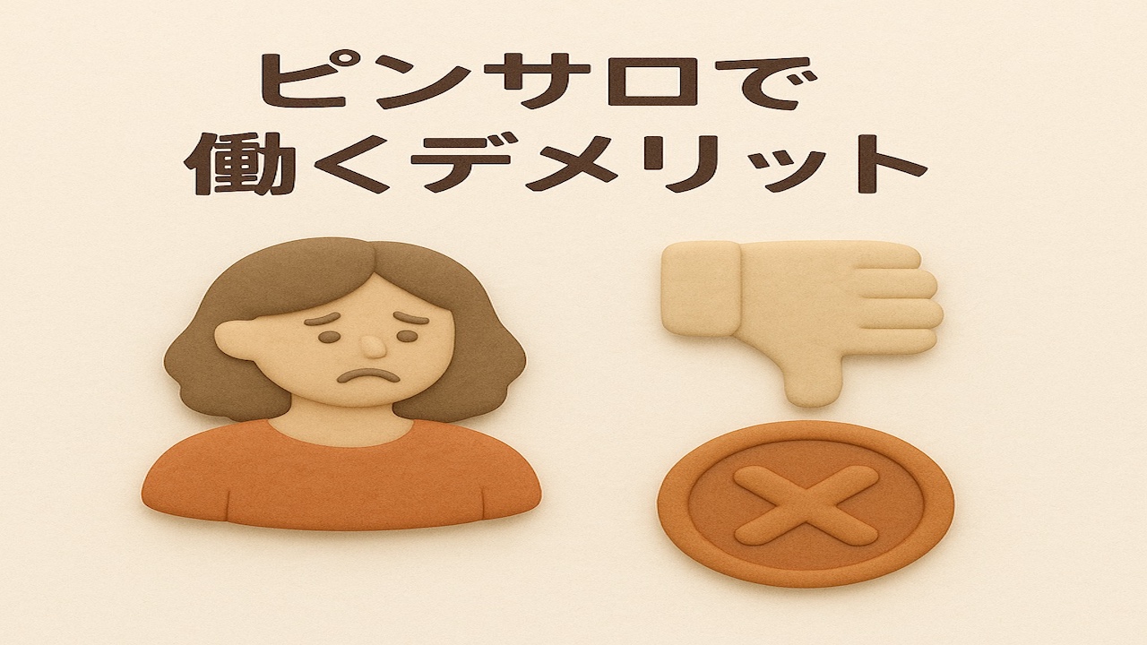ピンサロで働くデメリットを表現したClay風イラスト