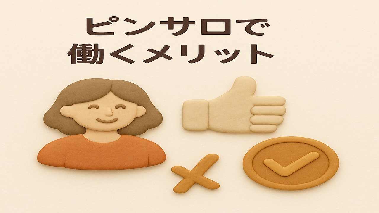 ピンサロで働くメリットを表現したClay風イラスト