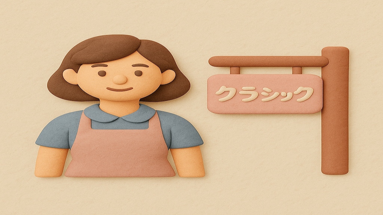 ピンサロの仕事内容をイメージした受付・接客風のClay風イラスト
