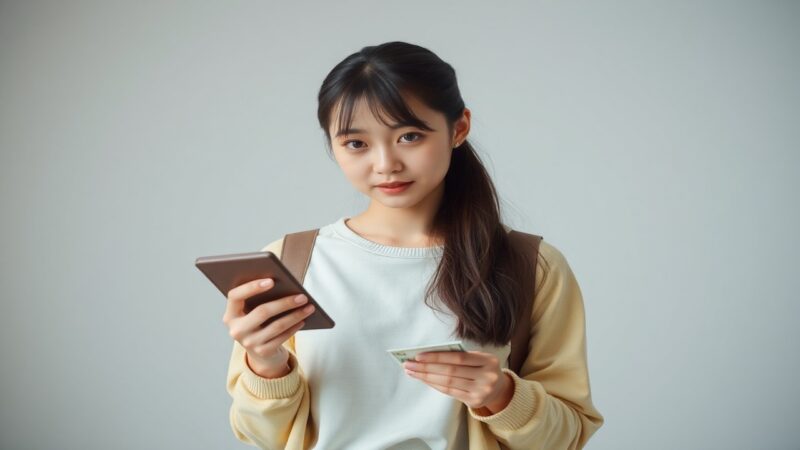 20代日本人女性が電卓を使って収入を計算している写真、リフレの給料事情をイメージ