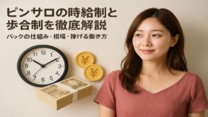 ピンサロの時給制と歩合制の違いや仕組みを説明する女性のイメージ写真
