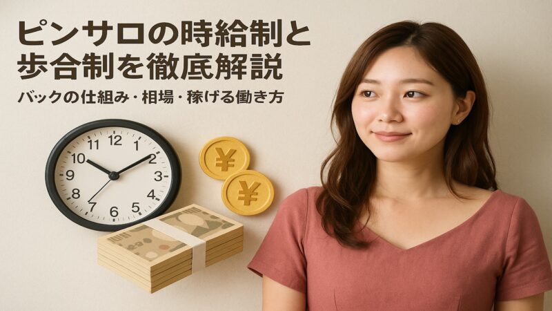 ピンサロの時給制と歩合制の違いや仕組みを説明する女性のイメージ写真